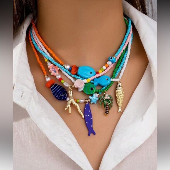 Anthropologie Jewelry - Blue Fish Pendant Necklace A1233